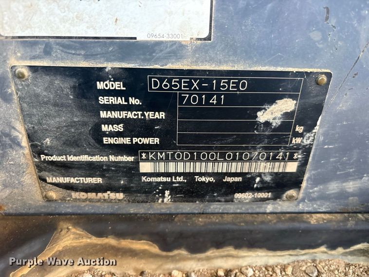 image for item ES8307 2007 Komatsu D65EX-15 dozer