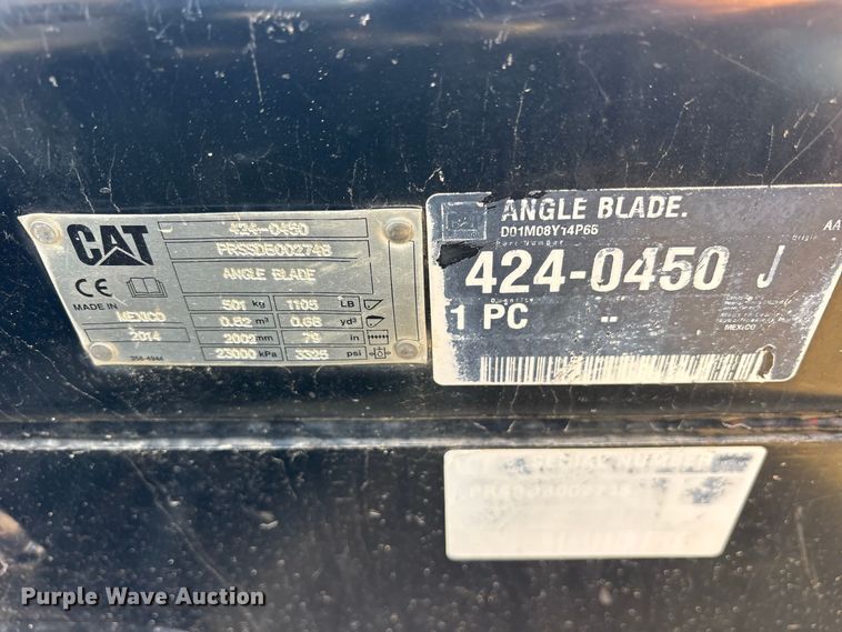 image for item ES8309 2014 Caterpillar 424-0450 skid steer angle blade