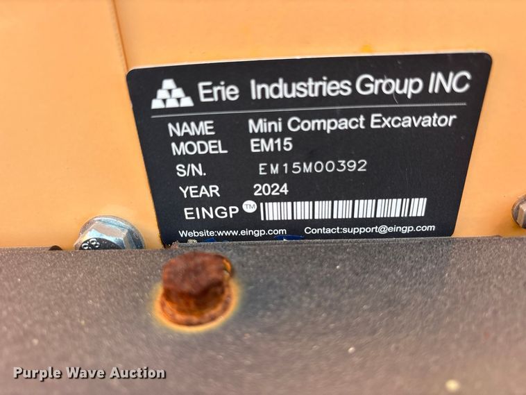 image for item ES8368 2024 Erie EM15 mini excavator