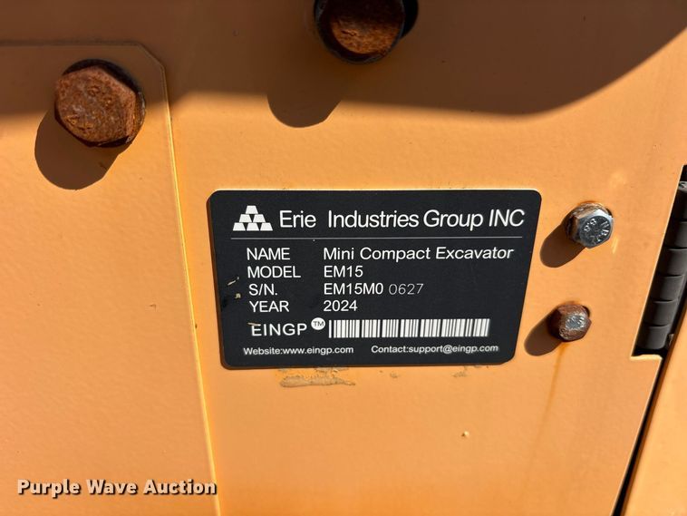 image for item ES8380 2024 Erie EM15 mini excavator