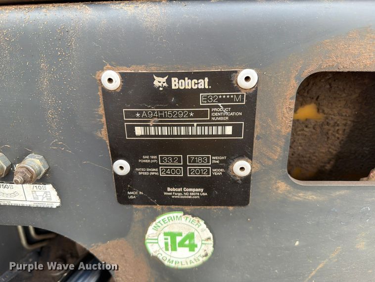image for item EW1182 2012 Bobcat E32 mini excavator