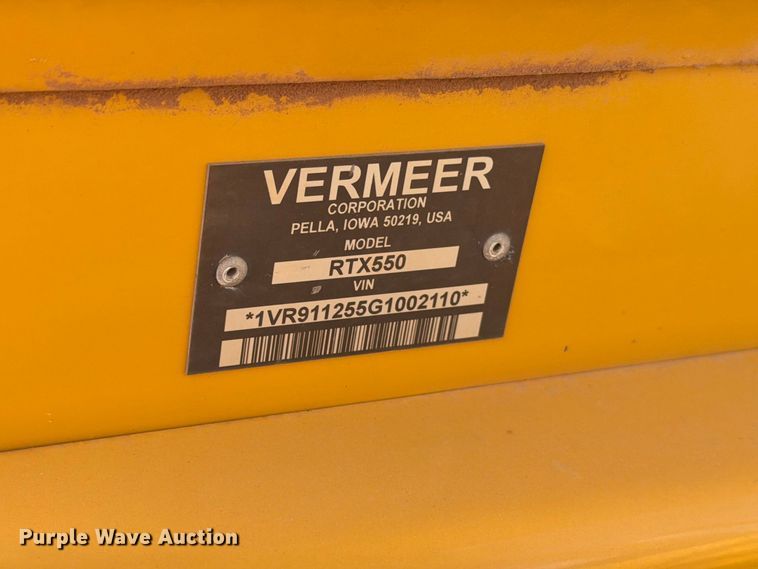 2016 Vermeer RTX550