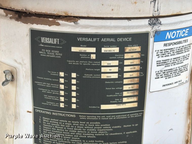 image for item EW7571 2019 RAM 5500 bucket truck