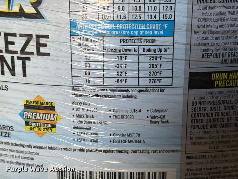 image for item EW8827 (9) 55 gallon drums of coolant concentrate