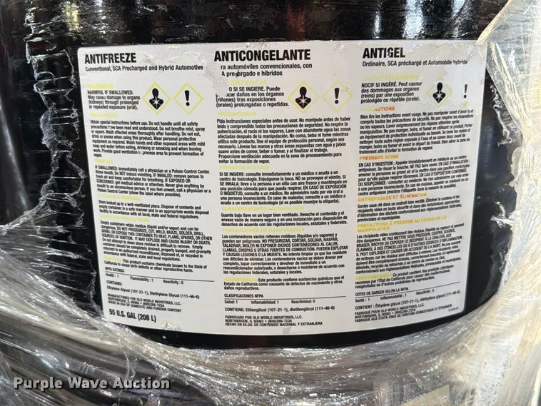 image for item EW8827 (9) 55 gallon drums of coolant concentrate