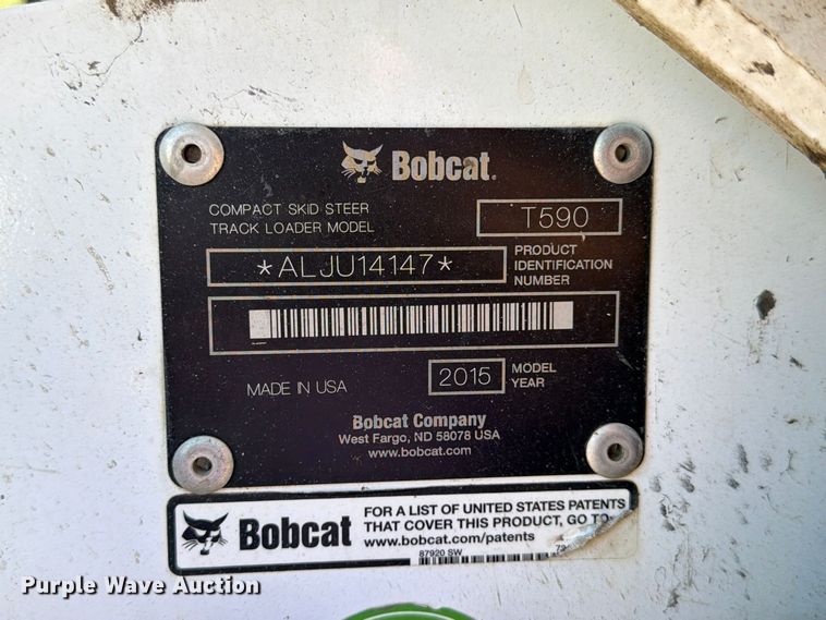 image for item EX1039 2015 Bobcat T590 tracked skid steer loader