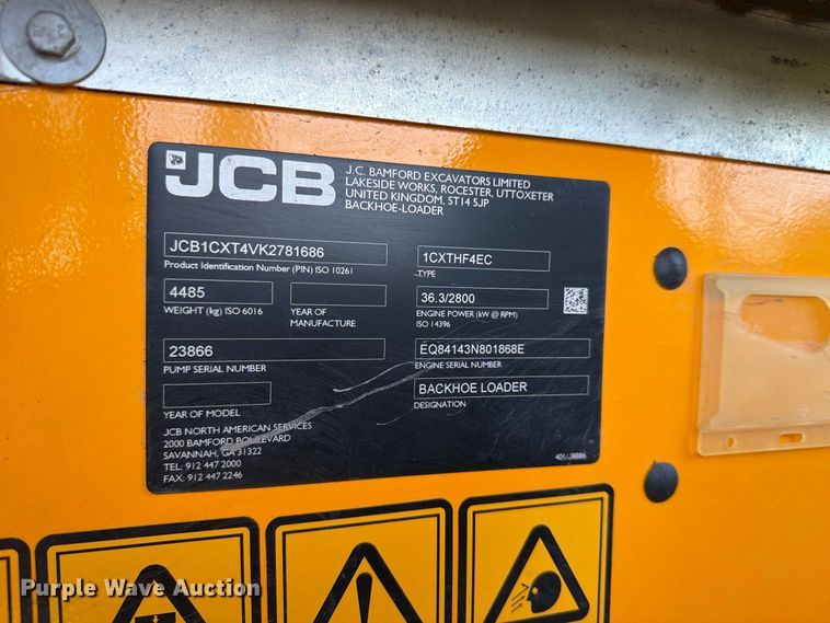 image for item EX1075 2019 JCB 1CXT HiFlow compact tracked backhoe