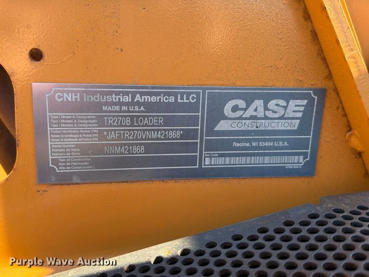 image for item EX1077 2022 Case TR270B tracked skid steer loader