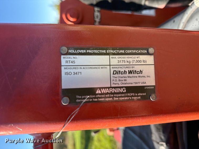 image for item EX1082 2013 Ditch Witch RT45 trencher