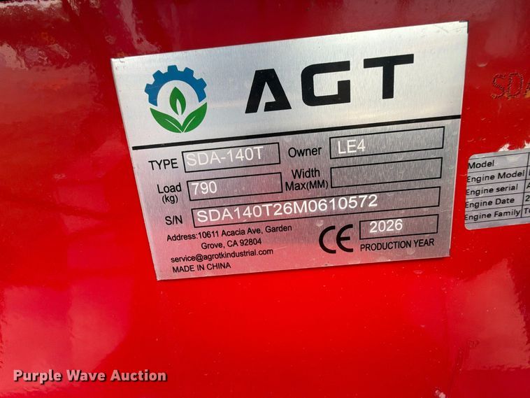 image for item EX4406 2026 AGT SDA-140T compact utility loader
