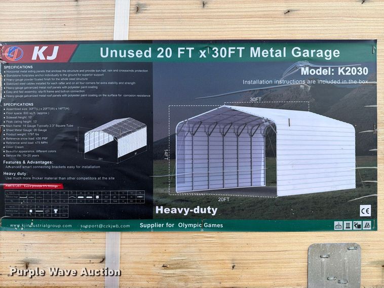 image for item EX4407 KJ K2030 metal garage