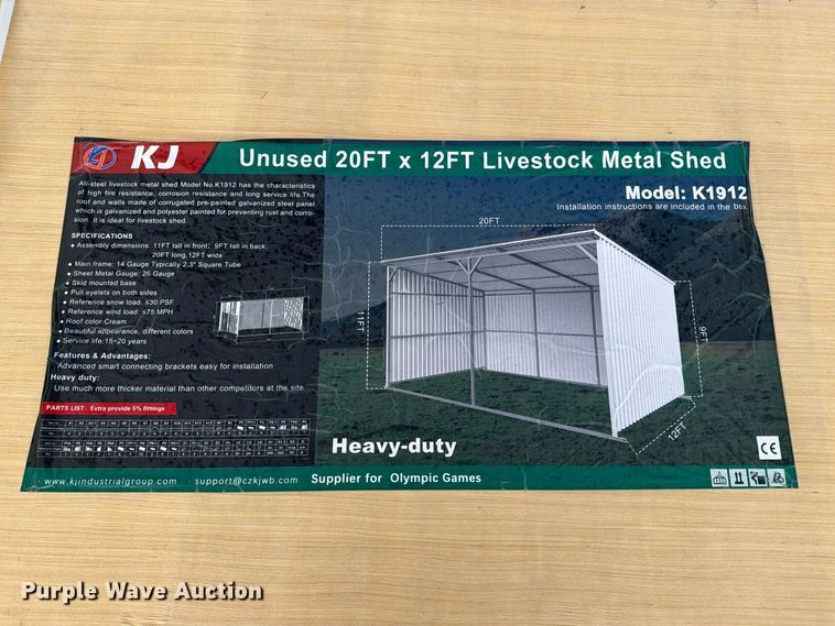 image for item EX4408 KJ K1912 livestock metal shed