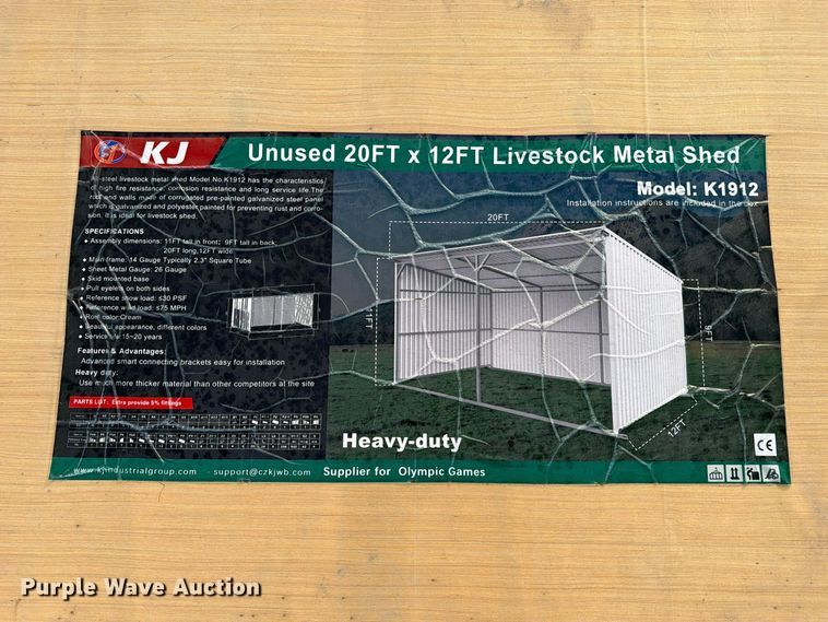 image for item EX4409 KJ K1912 livestock metal shed