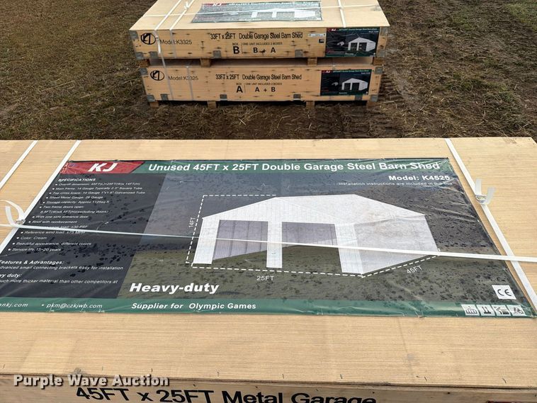 image for item EX4415 KJ K4525 Double garage steel barn