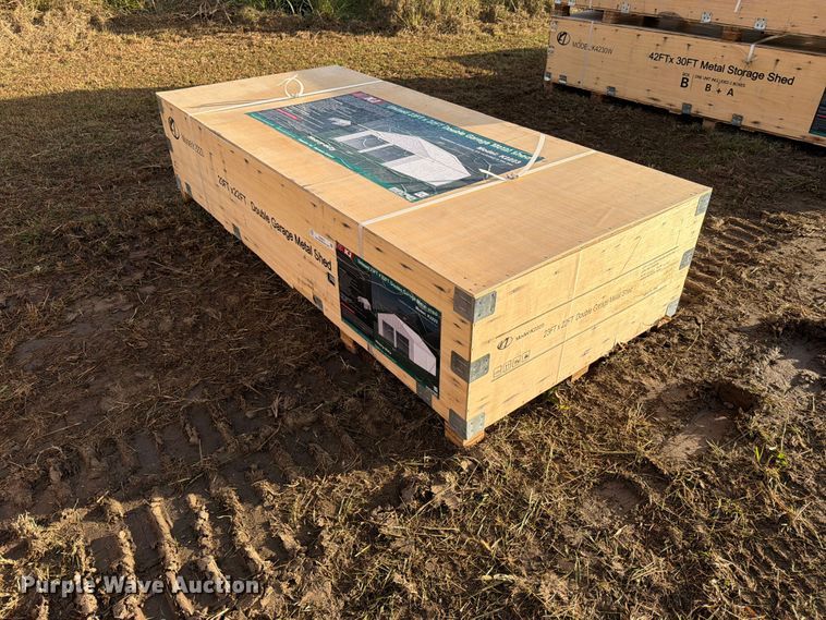 image for item EX4417 KJ K2223 double garage metal shed