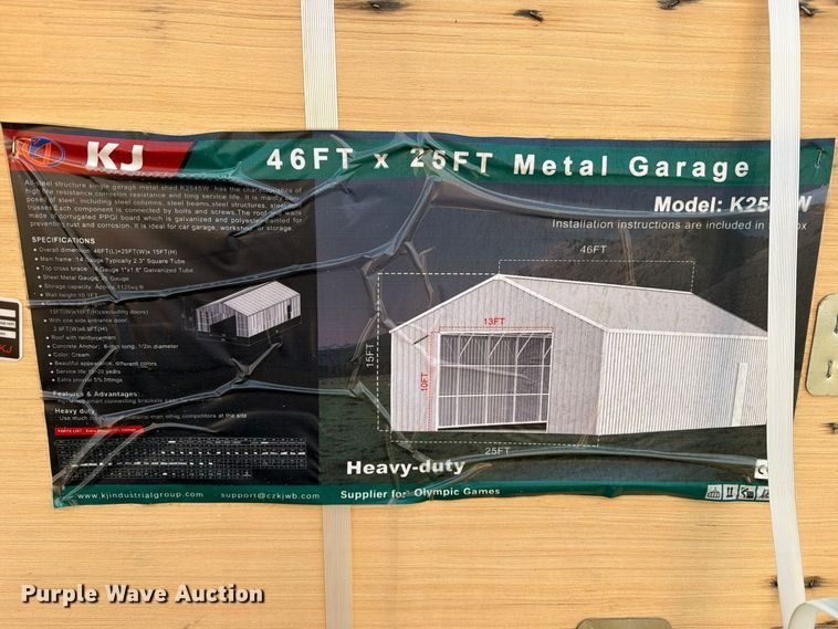 image for item EX4419 KJ K2545W metal garage