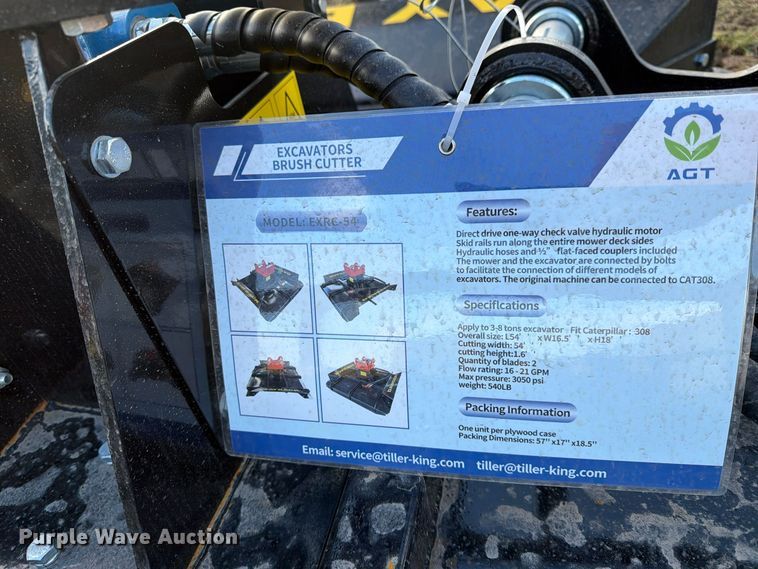 image for item EX4420 2026 AGT EXRC54 excavator brush cutter