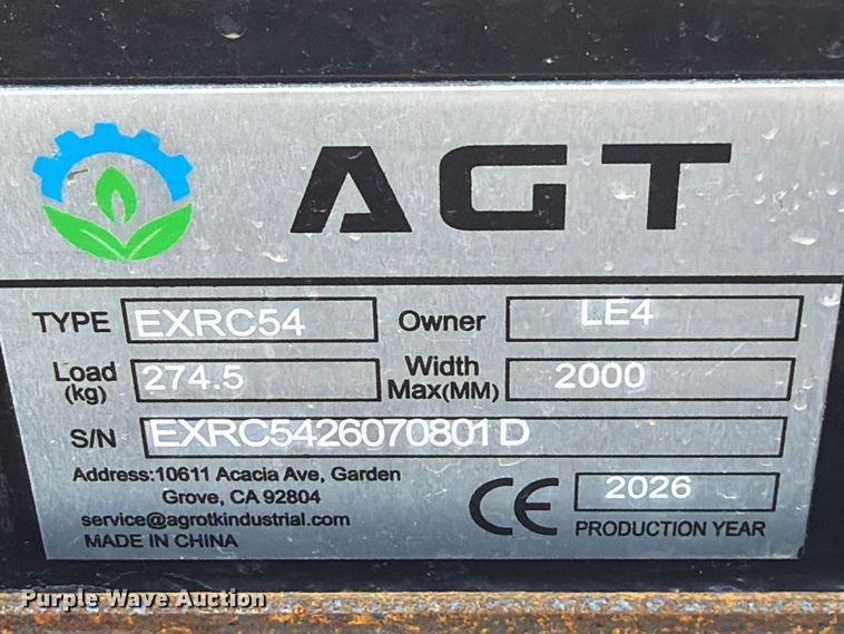 image for item EX4421 2026 AGT EXRC54 excavator brush mower