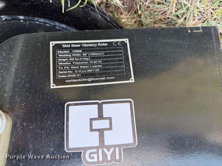 image for item EX4434 2026 GIYL VR59 skid steer vibratory roller