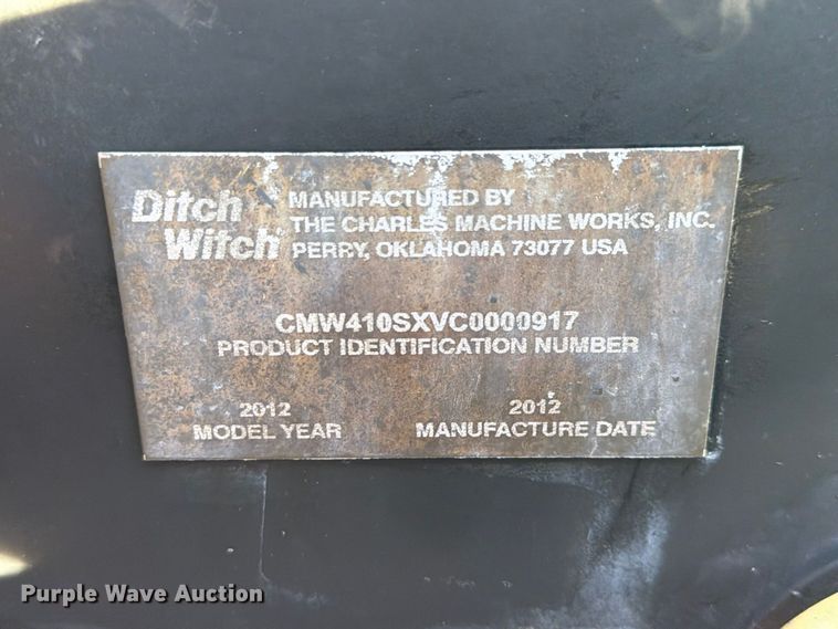 image for item EX4626 2012 Ditch Witch 410SX trencher