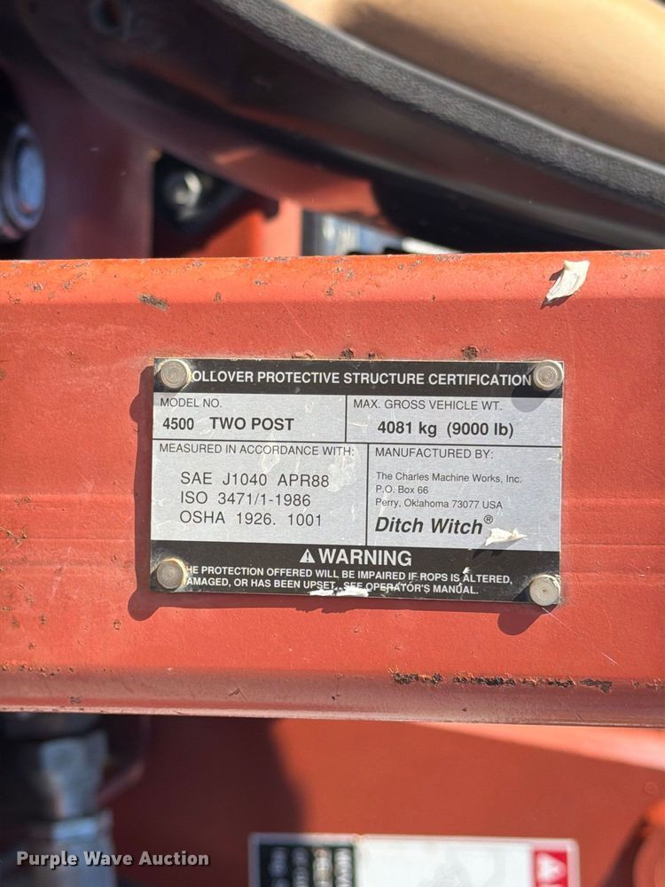 image for item EX4629 1995 Ditch Witch 4500 trencher