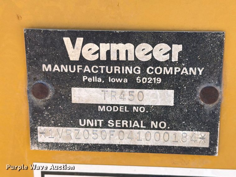 image for item EX4630 2004 Vermeer RT450 trencher