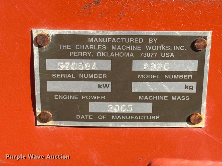image for item EX4638 2005 Ditch Witch A920 backhoe attachment