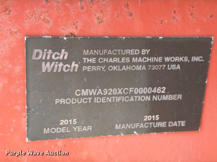 image for item EX4639 2015 Ditch Witch A920 backhoe attachment