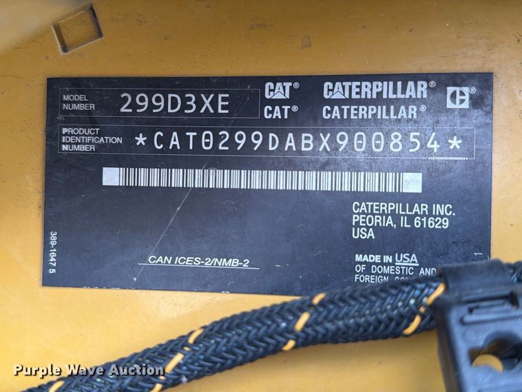 image for item EX4665 2020 Caterpillar 299D3 XE tracked skid steer loader