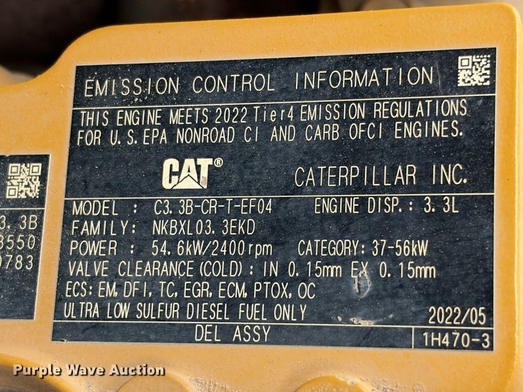 image for item FB8393 2022 Caterpillar 289D3 tracked skid steer loader