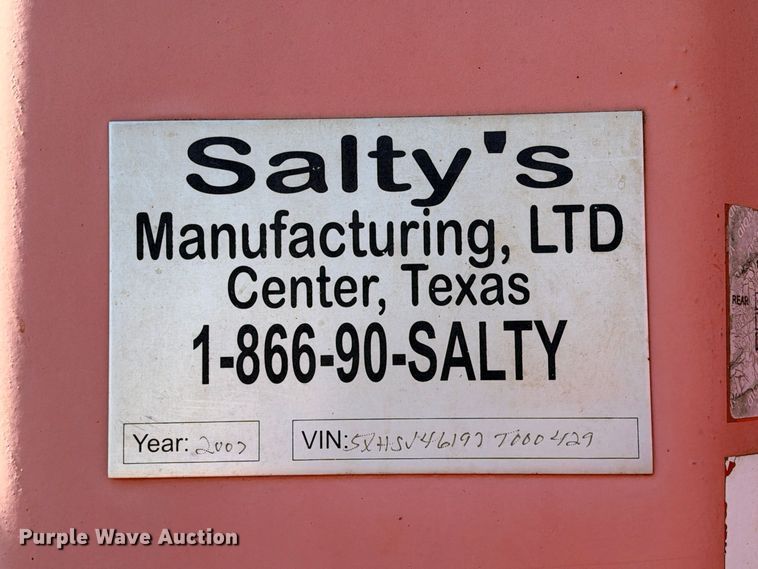 image for item FB8406 2007 Salty's Manufacturing frac tank trailer
