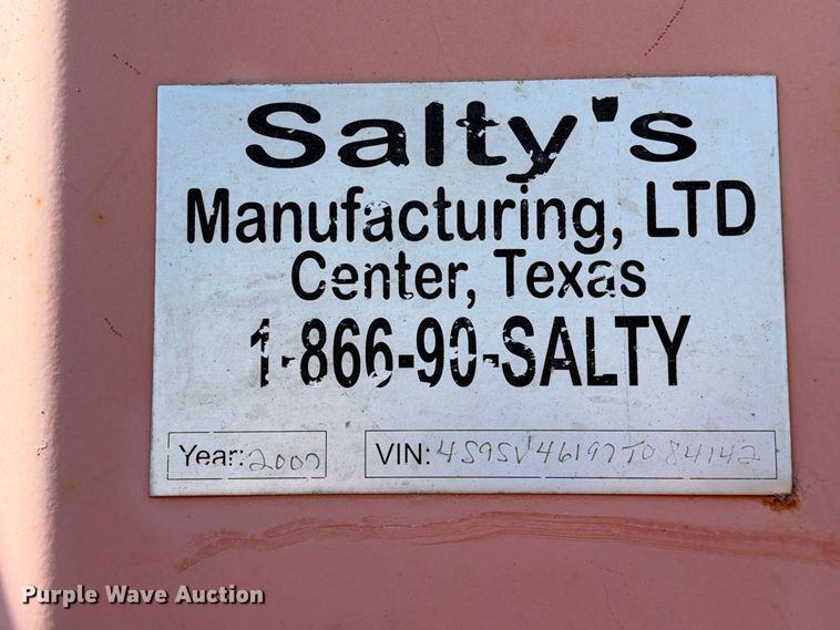 image for item FB8408 2007 Salty's Manufacturing frac tank trailer