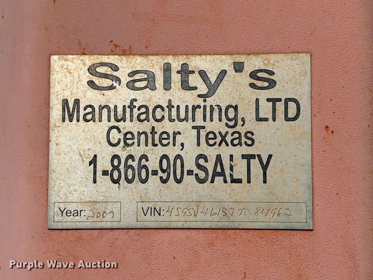 image for item FB8409 2007 Salty's Manufacturing frac tank trailer