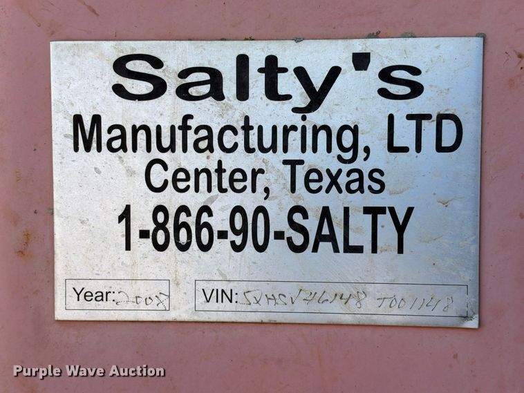 image for item FB8433 2008 Salty's Manufacturing frac tank trailer