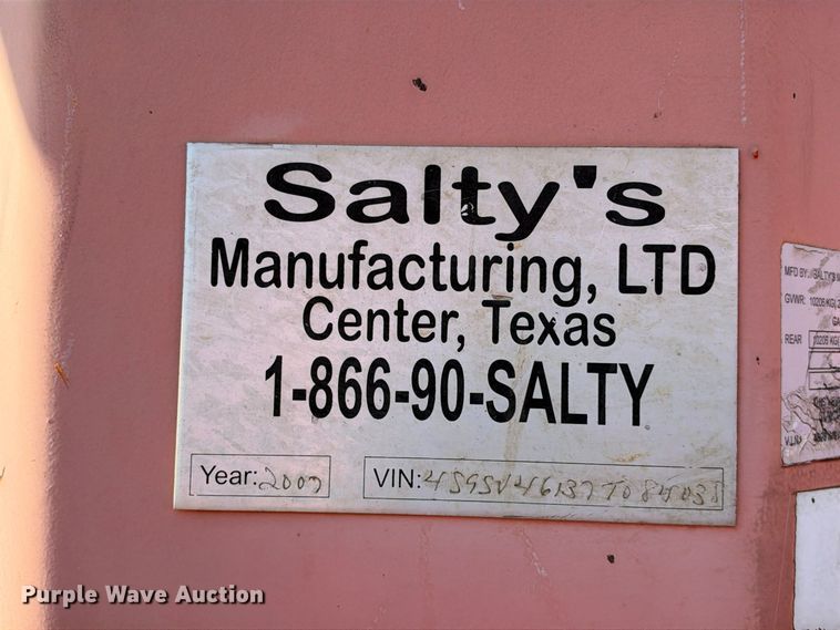 image for item FB8442 2007 Salty's Manufacturing frac tank trailer