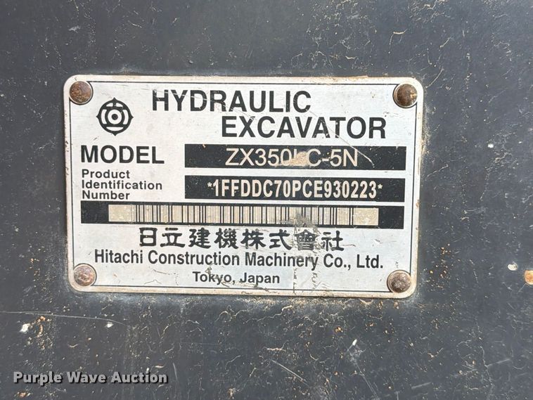 image for item FC0016 2012 Hitachi ZX350LC-5N excavator
