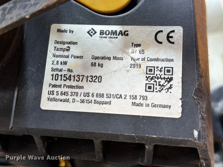 image for item FC0024 Bomag BT65 plate compactor