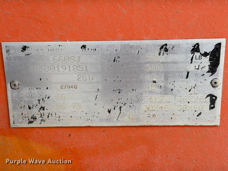 image for item FC0028 2014 JLG 660SJ boom lift