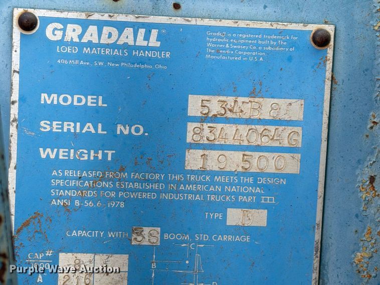 image for item FC0060 1983 Gradall 534B telehandler