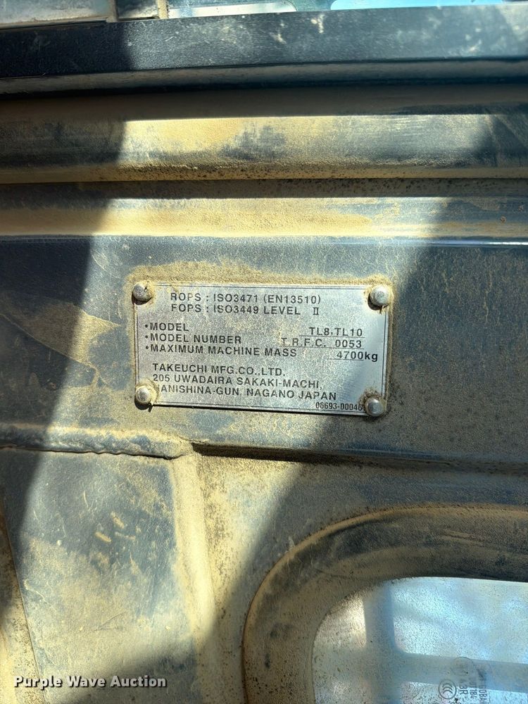 image for item FC3429 2019 Takeuchi TL8 tracked skid steer loader