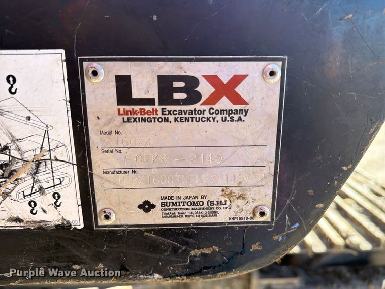 image for item FC3432 2015 Link-Belt 160X4 excavator