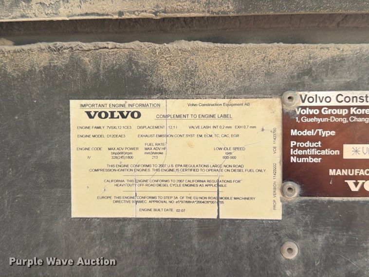 image for item FG0794 2007 Volvo EC460CL excavator