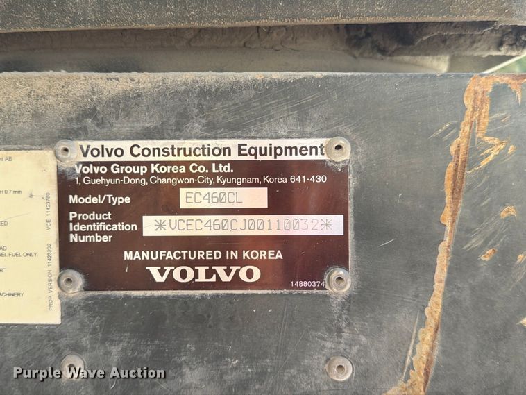 image for item FG0794 2007 Volvo EC460CL excavator