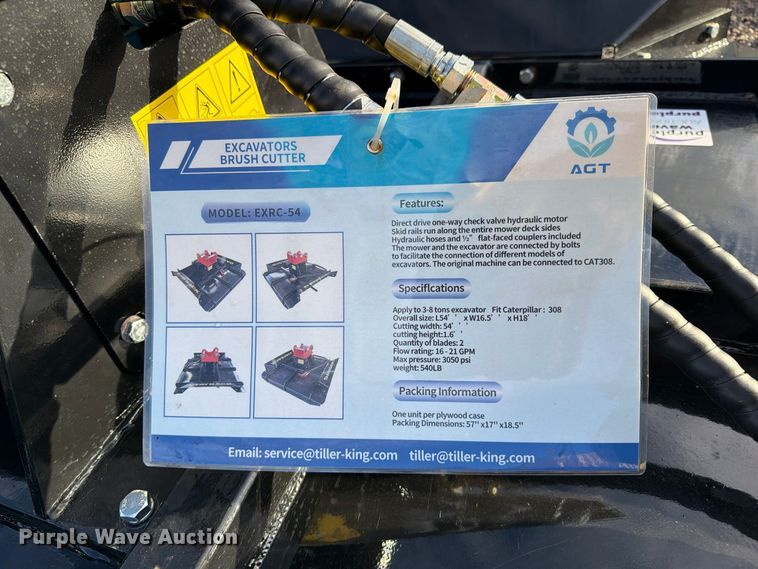 image for item FI0451 2026 AGT EXRC54 mini-excavator rotary mower