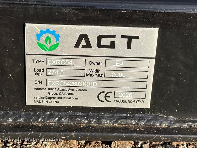 image for item FI0451 2026 AGT EXRC54 mini-excavator rotary mower