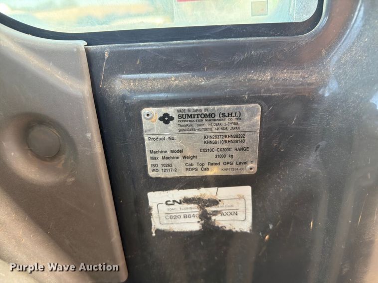 image for item FI2093 2014 Case CX210C excavator