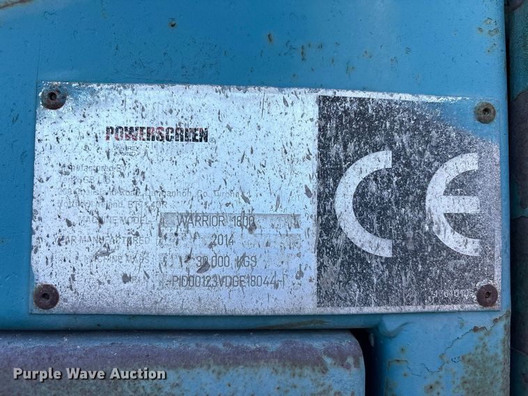 image for item FK2162 2014 Powerscreen Warrior 1800 screening plant