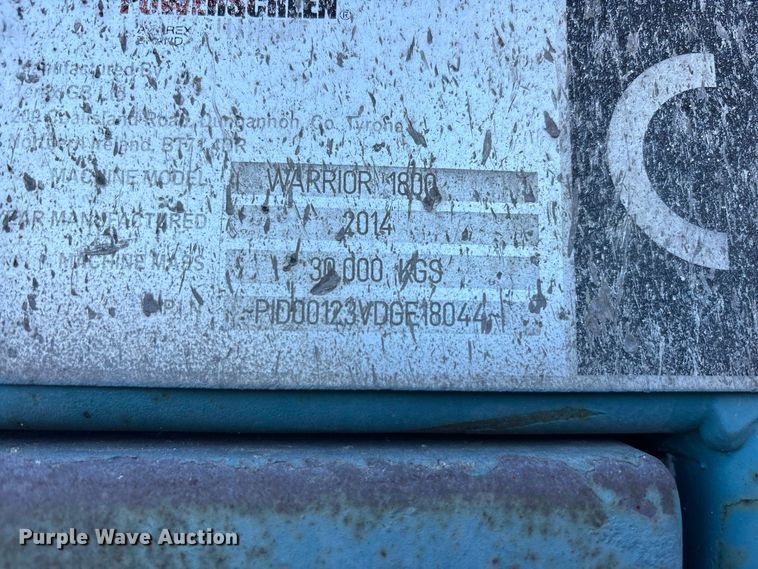 image for item FK2162 2014 Powerscreen Warrior 1800 screening plant