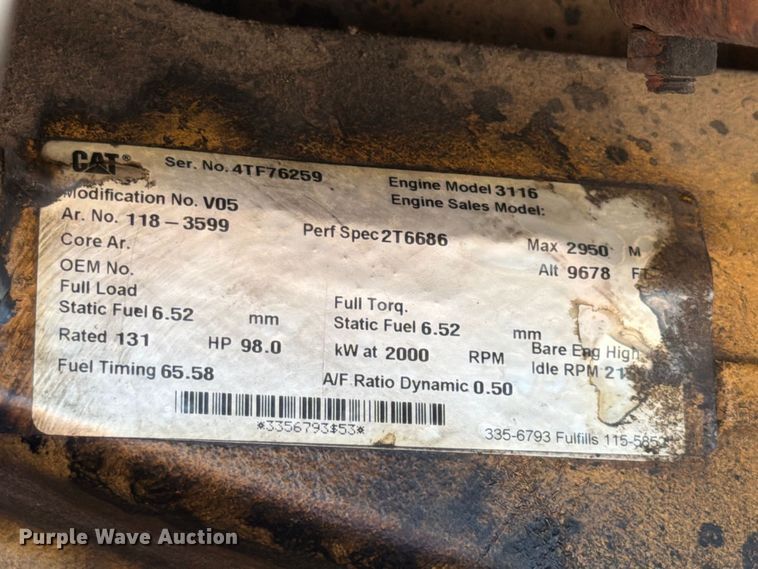 image for item FK3834 1999 Caterpillar M320 wheeled excavator