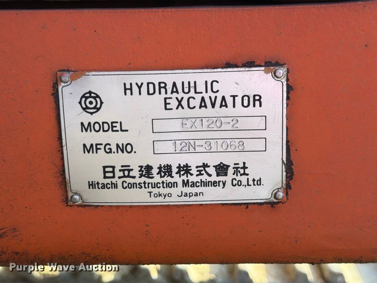 image for item FK3857 1992 Hitachi EX120-2 excavator